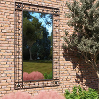 Garden Wall Mirror Rectangular 60x110 cm Black