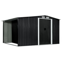 Garden Shed with Sliding Doors Anthracite 329.5x131x178 cm Steel