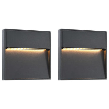Outdoor LED Wall Lights 2 pcs 3 W Black Square