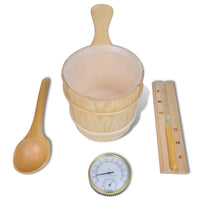 Sauna Accessories 5 Pieces Bucket Spoon Hourglass Hygrometer