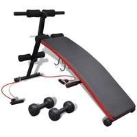 Adjustable Multifunctional Sit Up Bench with 3 kg Dumbbells