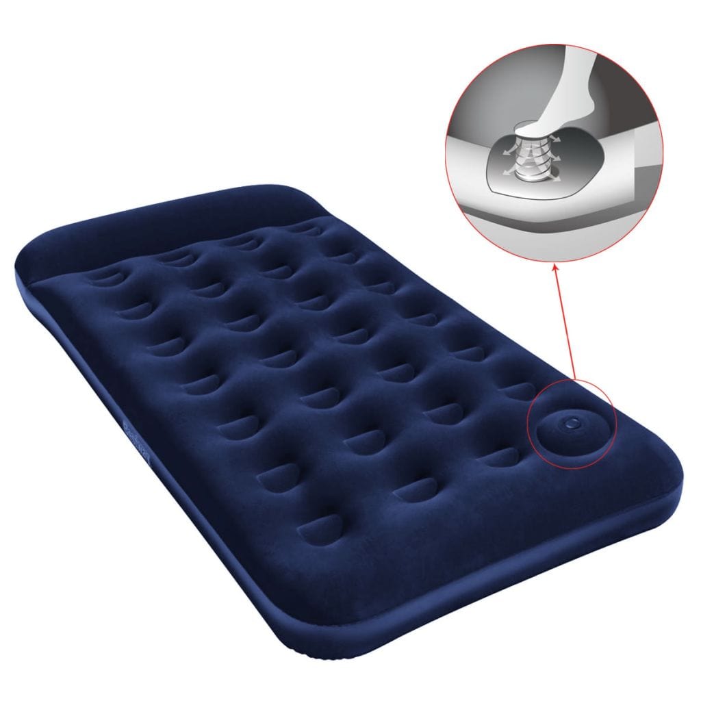 Bestway Inflatable Flocked Airbed Builtin Foot Pump 188x99x28cm 67224