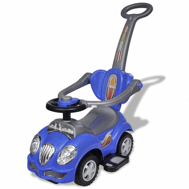 Blue Children's Rideon Car with Push Bar
