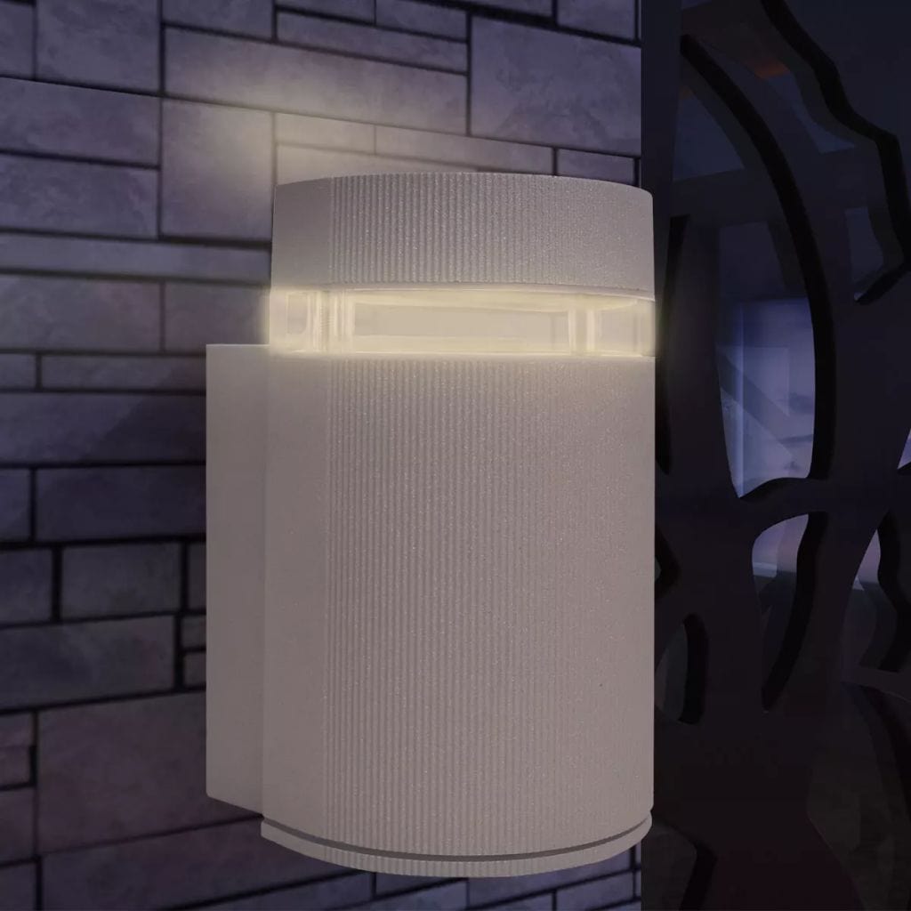 Outdoor SemiCylindrical Wall Sconce Grey Aluminium