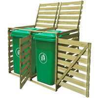 Double Wheelie Bin Shed 240 L Impregnated Wood