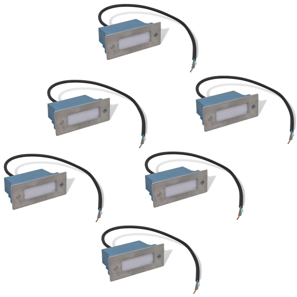 LED Recessed Stair Lights 6 pcs 44x111x56 mm
