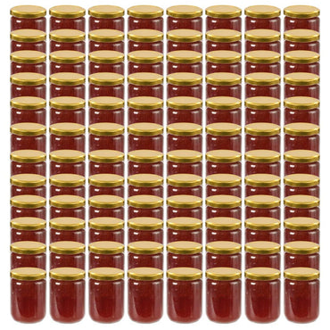 Glass Jam Jars with Gold Lid 96 pcs 230 ml