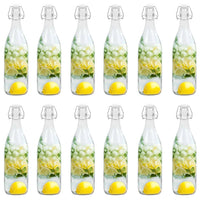 Glass Bottle with Clip Closure 12 pcs 1 L