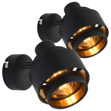 Spot Lights 2 pcs Black E14