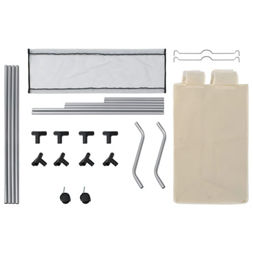 Laundry Sorter with 3 Bags Cream Steel
