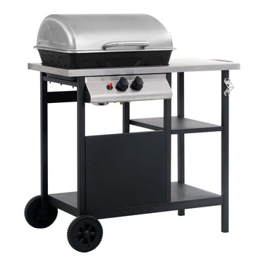 Gas BBQ Grill with 3layer Side Table Black and Silver (FR/BE/IT/UK/NL only)