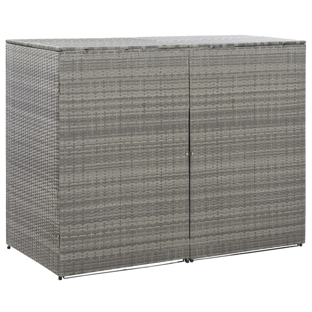 Double Wheelie Bin Shed Anthracite 153x78x120 cm Poly Rattan