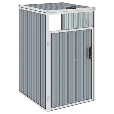 Garbage Bin Shed Grey 72x81x121 cm Steel