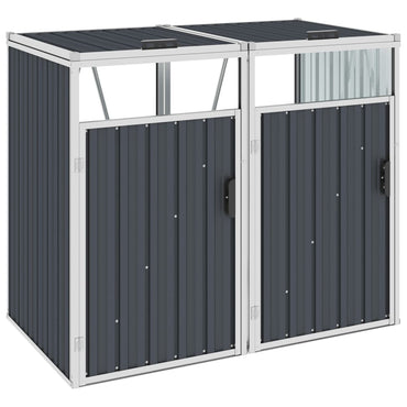 Double Garbage Bin Shed Anthracite 143x81x121 cm Steel
