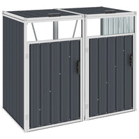 Double Garbage Bin Shed Anthracite 143x81x121 cm Steel