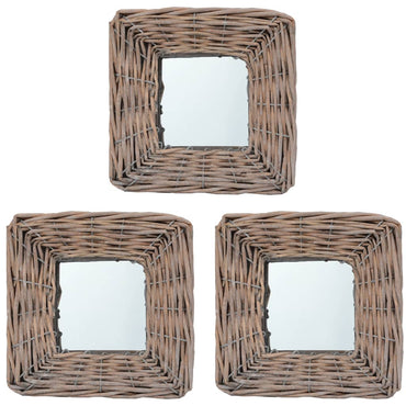 Mirrors 3 pcs 15x15 cm Wicker