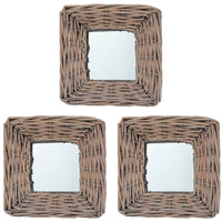 Mirrors 3 pcs 15x15 cm Wicker