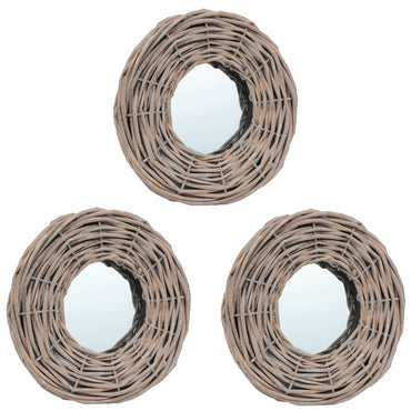 Mirrors 3 pcs 15 cm Wicker