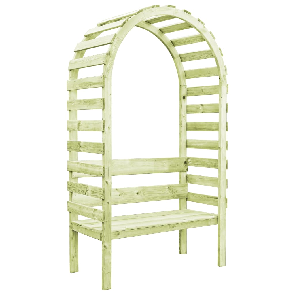 Garden Pergola with Bench 130x60x230 cm Impregnated Pinewood