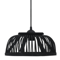 Pendant Lamp Black Bamboo 37x15.5 cm 40 W Semicircle E27