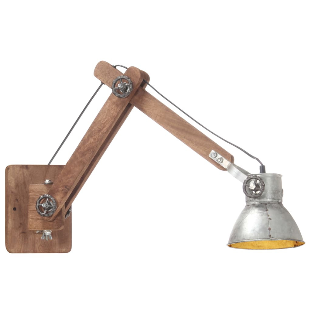 Wall Lamp Industrial Style Silver Round E27