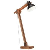 Floor Lamp Black Solid Mango Wood E27