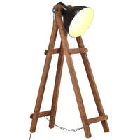 Floor Lamp Black E27 Solid Mango Wood