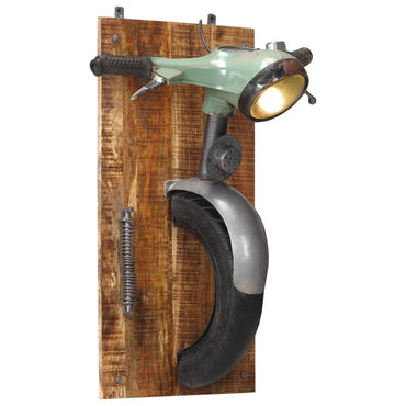 Wall Lamp in Scooter Design Iron and Solid Mango Wood