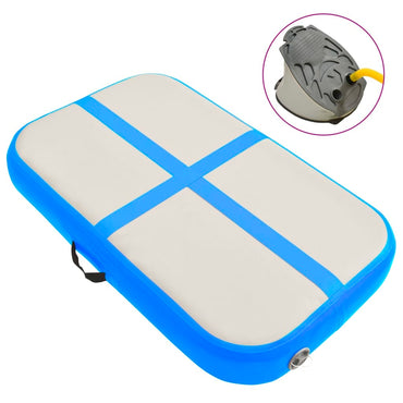 Inflatable Gymnastics Mat with Pump 60x100x20 cm PVC Blue