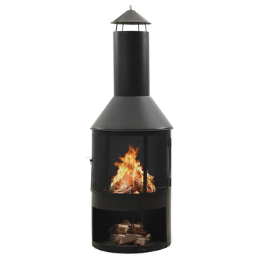 Garden Stove with Grid and Poker 47x47x135.7 cm Steel