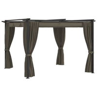 Gazebo with Curtains 3x3 m Taupe Steel