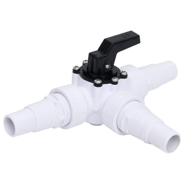 Swimming Pool 3Way Ball Valve White and Black