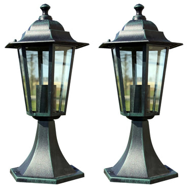 Garden Lights 2 pcs Dark Green/Black Aluminium