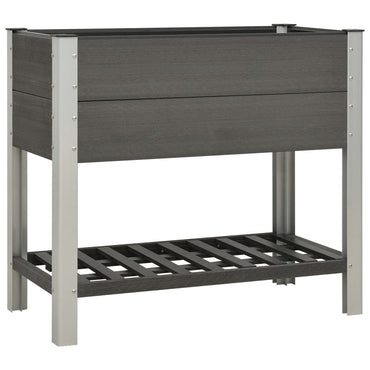 Garden Raised Bed with Shelf 100x50x90 cm WPC Grey