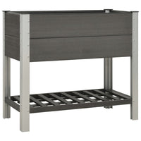 Garden Raised Bed with Shelf 100x50x90 cm WPC Grey