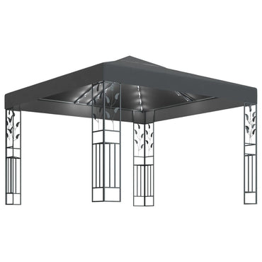 Gazebo with String Lights 3x3 m Anthracite (47946+315536)