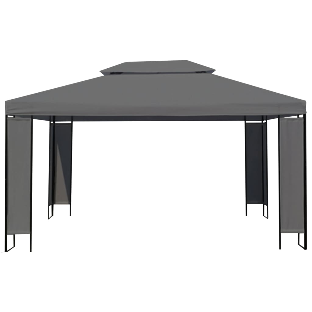 Gazebo with String Lights Anthracite 3x4 m (312026+315536)