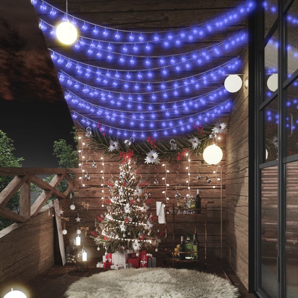 Globe Fairy String Lights 20m 200 LED Blue 8 Function