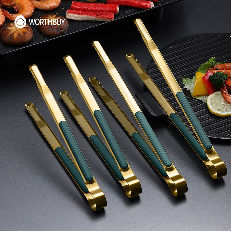 Gold Stainless Steel Serving Tongs