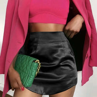 Slim Chic Satin Mini Skirt