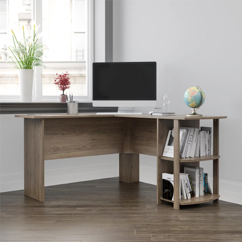 Dominic L Desk with Bookshelves