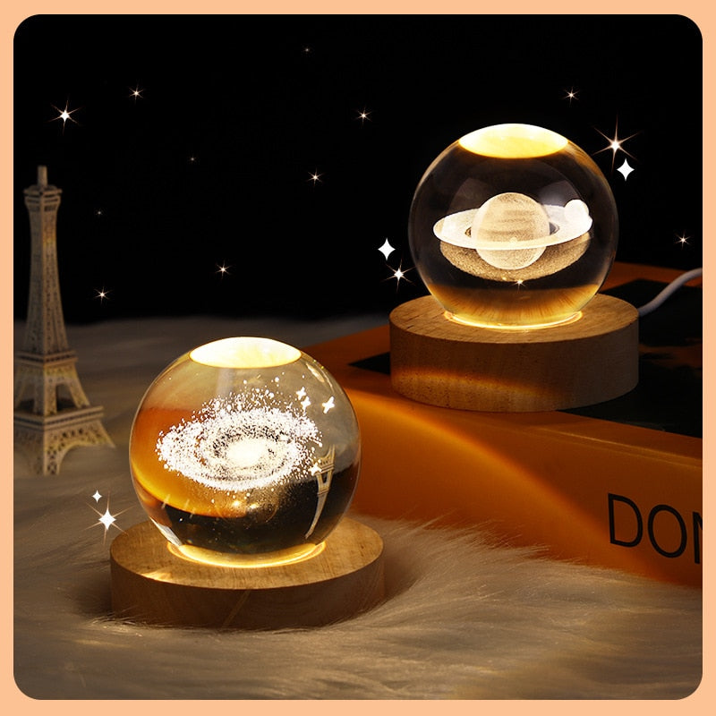 Glowing Galaxy Crystal Ball Night Lights