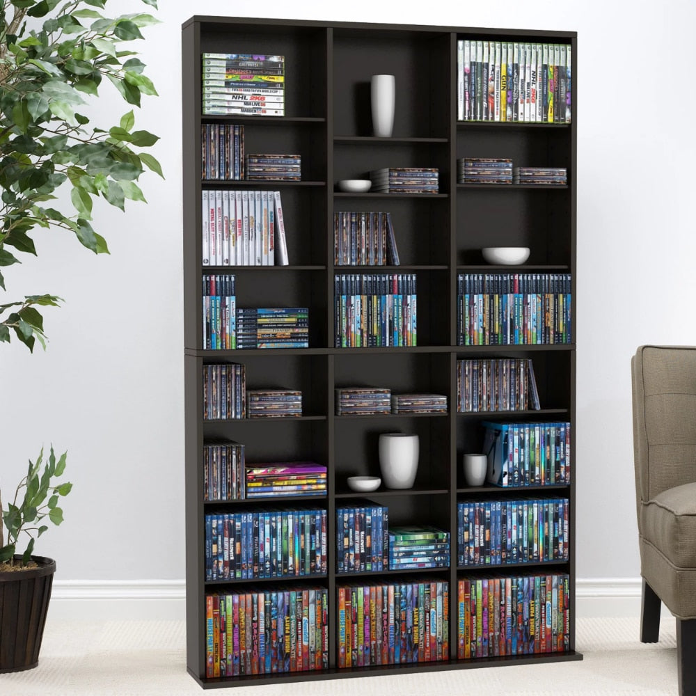 Adjustable 12-Shelf Media Storage Unit