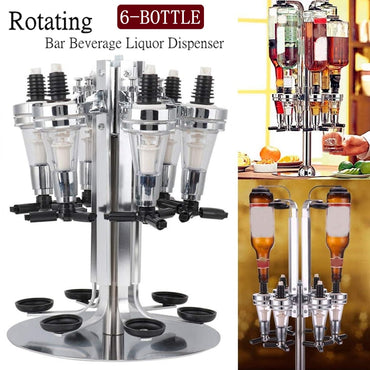 6 Bottle Rotating Liquor Dispenser