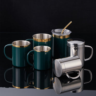 Luxury Double Wall Coffee Cup with Lid