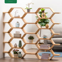 Bamboo Floor Storage Shelf Wall