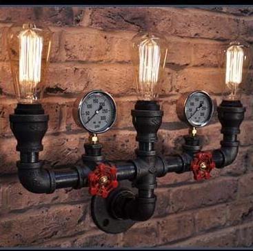 Vintage Industrial Water Pipe Wall Lamp