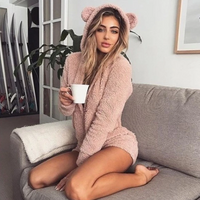 Winter Warm Velvet Bear Ears Hoodie