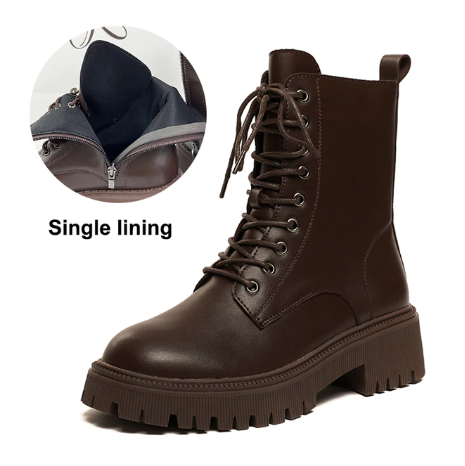 Ladies Winter Warm Plush Lace-Up Boots