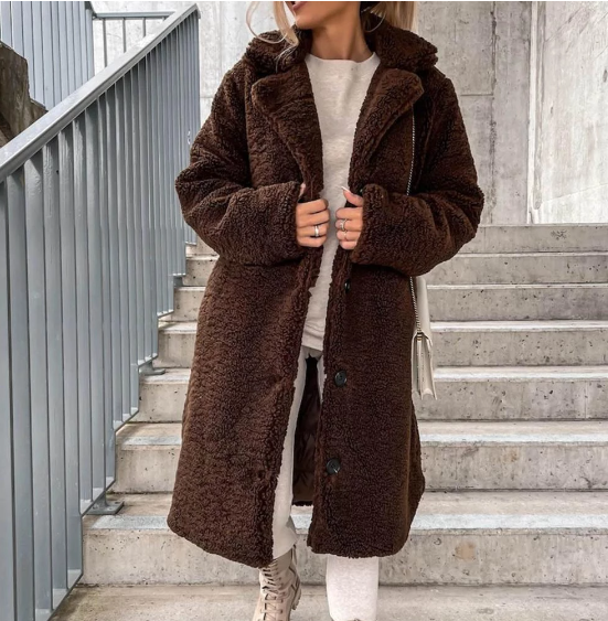 Ladies Plush Winter Overcoat